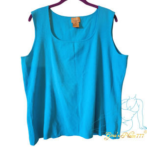 Plus Size Womens Choices knit Tank Top Turquoise 2x